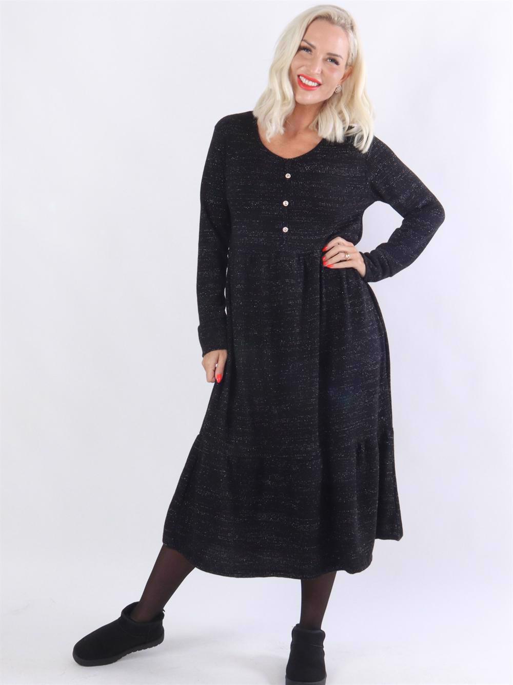 Dejana - Strikkjole med glittertråde